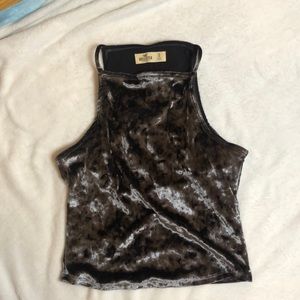 Hollister Velvet High Neck Crop Top